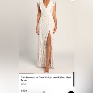 Lulu's Cream Maxi dress with Slit
